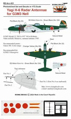 Direttamente Dal Produttore Yagi H-6 Antenne radar 1/72 - RISING DECALS ACC-021