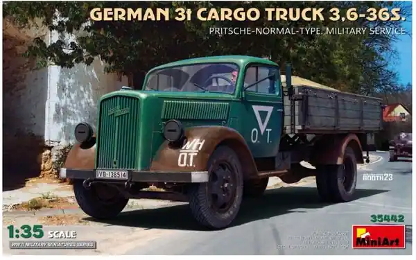 Reso Gratuito Camion da carico tedesco 3t 3,6-36S 1/35 - MINIART 35442