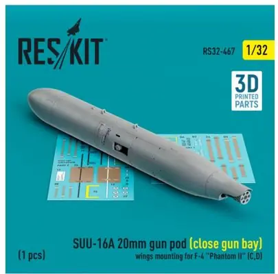 Spedito Oggi SUU-16A Gun Pod 1/32 - RESKIT RS32-0467