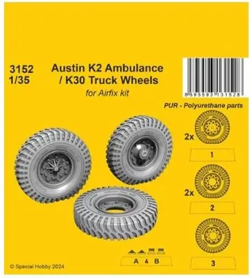 Ultime Pezzi Austin K2 Ambulance / K30 Truck Ruote 1/35 - CMK 3152
