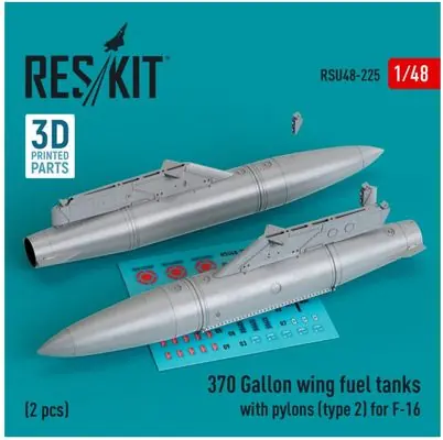 Compra Oggi Stesso Serbatoi di carburante alari da 370 galloni 1/48 - RESKIT RSU48-0225