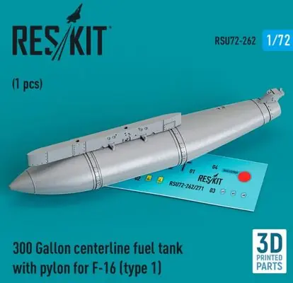 Offerta Speciale F-16 Serbatoio carburante centrale 1/72 - RESKIT RSU72-0262