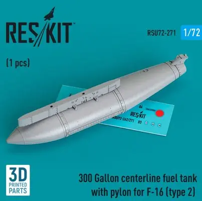 Novità F-16 Serbatoio carburante centrale 1/72 - RESKIT RSU72-0271