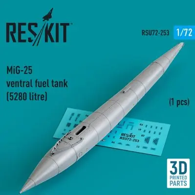 Ultime Pezzi MiG-25 Serbatoio carburante ventrale 1/72 - RESKIT RSU72-0253