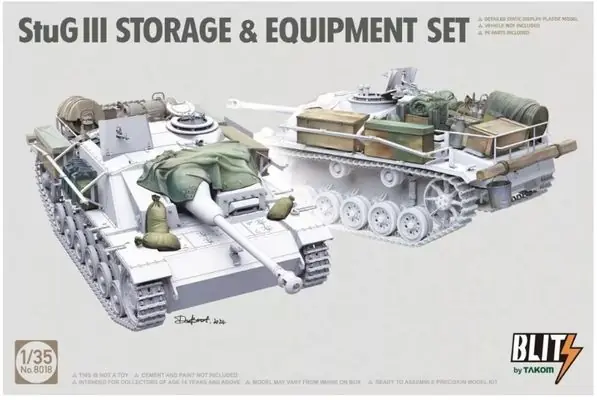 Set di stoccaggio e attrezzatura StuG III 1/35 - TAKOM 8018 Economico