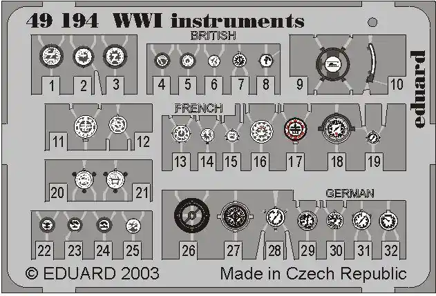 Reso Gratuito WWI STRUMENTI PER INTERNI COLORATI