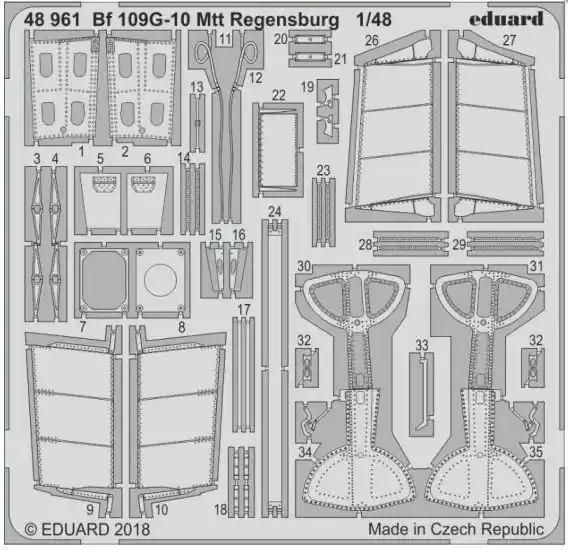 -Messerschmitt Bf 109G-10 Mtt Regensburg (EDUARD) Ultime Pezzi