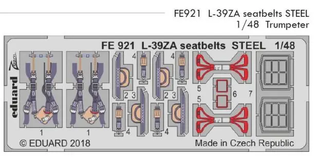 Saldi L-39ZA seatbelts STEEL (TRUMPETER)